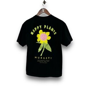 A-Lab‎ Men's Happy Plants Nursery Black T-Shirt EUC Size Medium 19 x 27